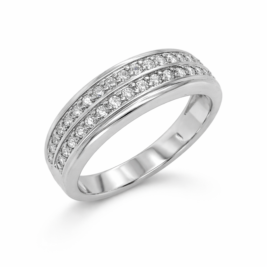 10K White Gold 0.38TDW Diamond Ladies Wedding Band