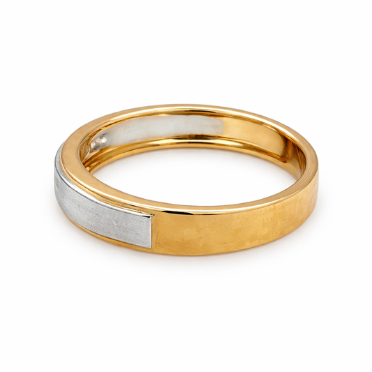 Solid 10k Two Tone Gold Women's Round Diamond Wedding Anniversary Band With 0.15TDW
