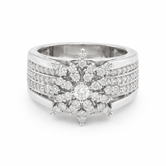 0.75 Ct TDW Diamond 10K White Gold Star Bright Special Ring
