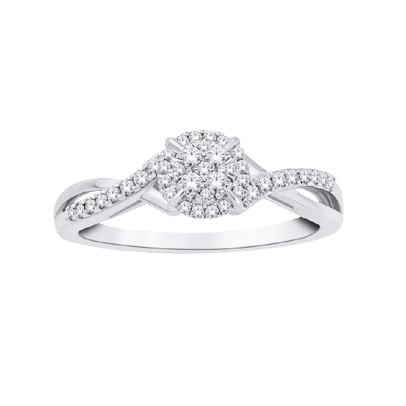 10K White Gold 0.25TDW Diamond Ring