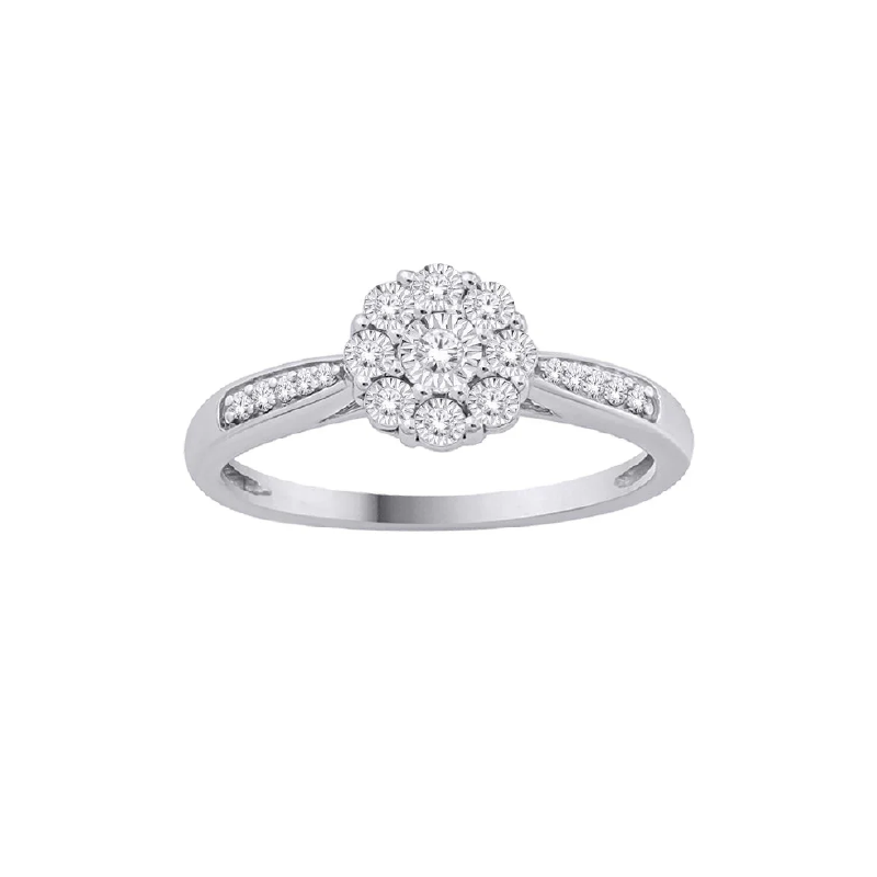 0.10TDW Diamond Promise Ring in 10K White Gold