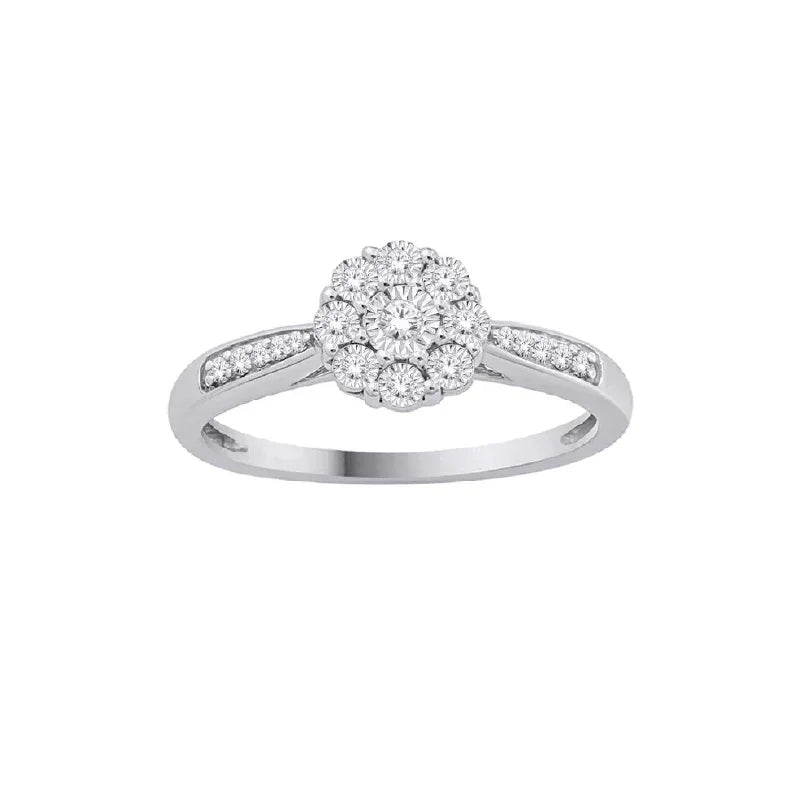 0.10TDW Diamond Promise Ring in 10K White Gold