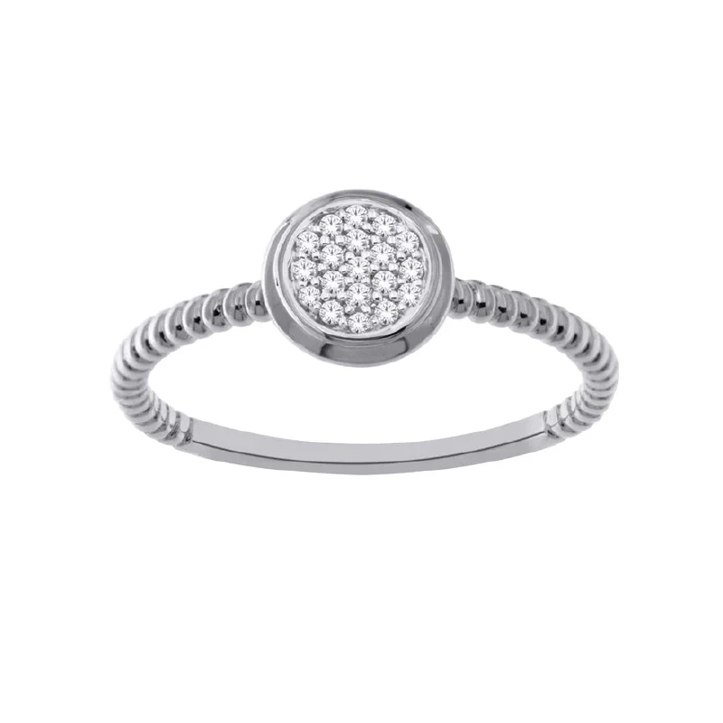 14K White Gold 0.10TDW Diamond Promise Ring