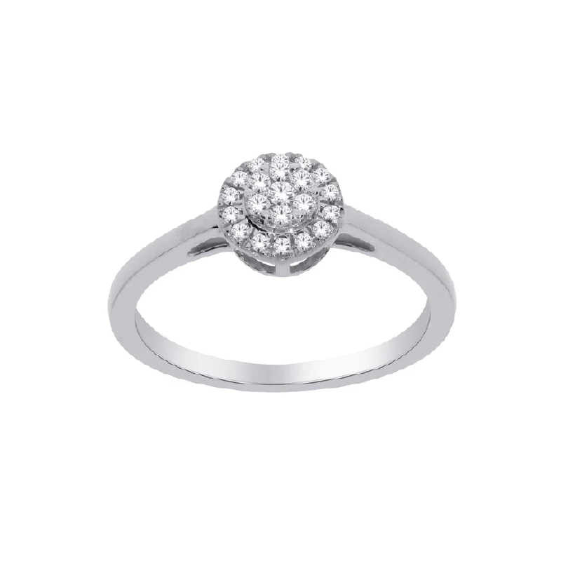 10K White Gold 0.15TDW Diamond Ring
