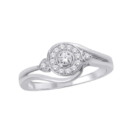 10K White Gold 0.15TDW Diamond Engagement Ring