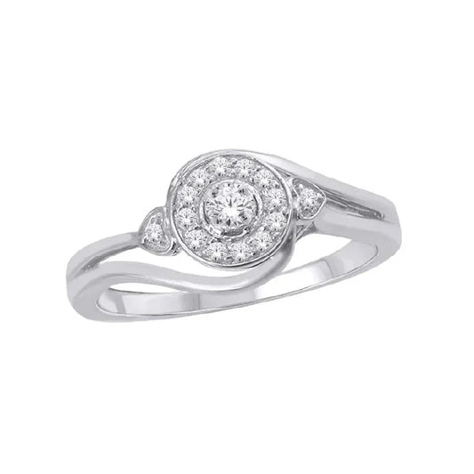10K White Gold 0.15TDW Diamond Engagement Ring