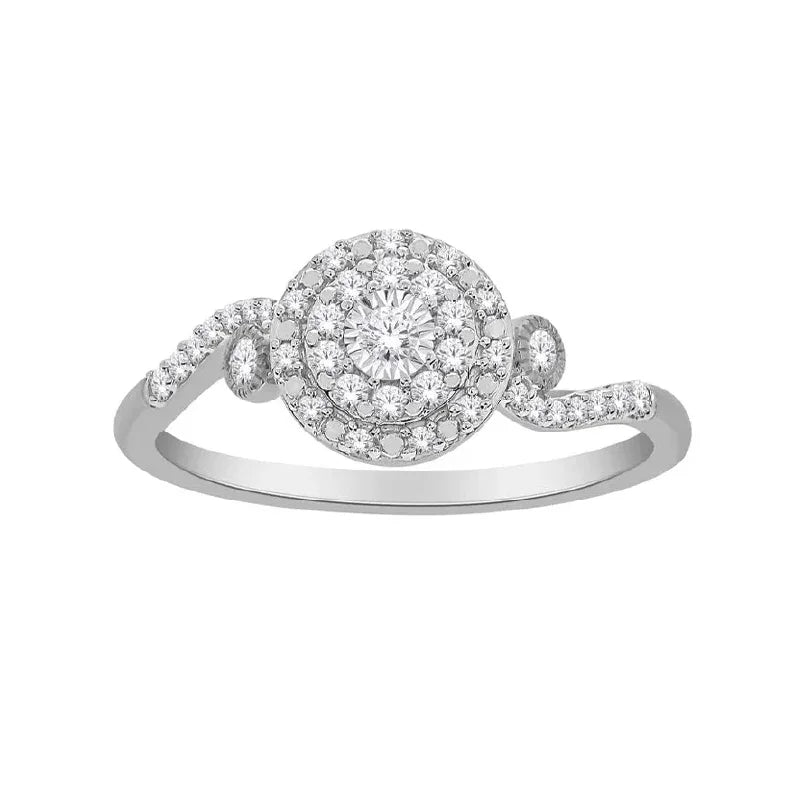 10K White Gold 0.25TDW Diamond Promise Ring