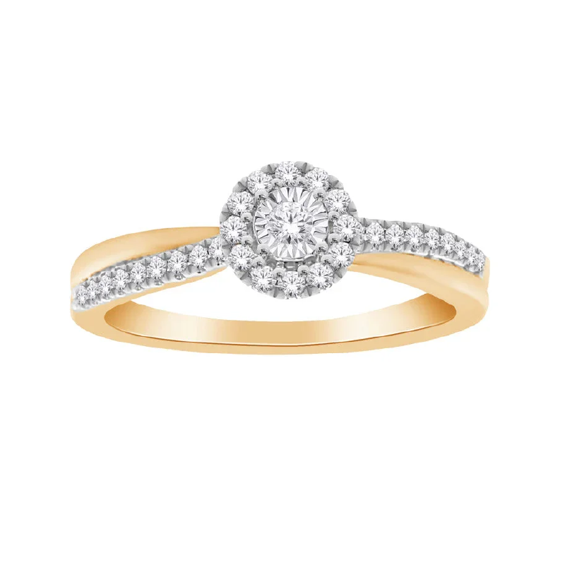 10K Yellow Gold Diamond Promise Ring with 0.15 TDW