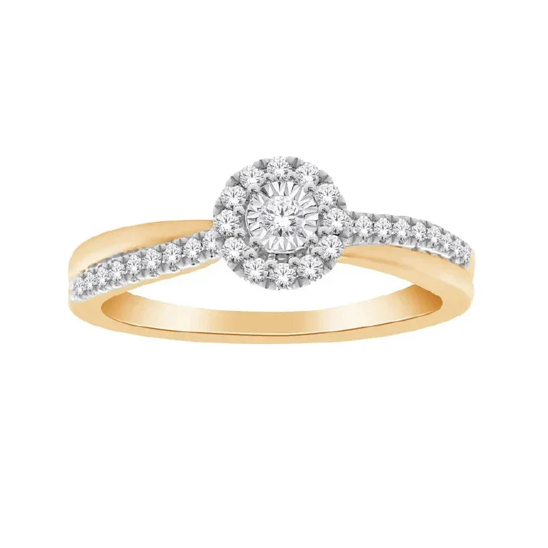 10K Yellow Gold Diamond Promise Ring with 0.15 TDW
