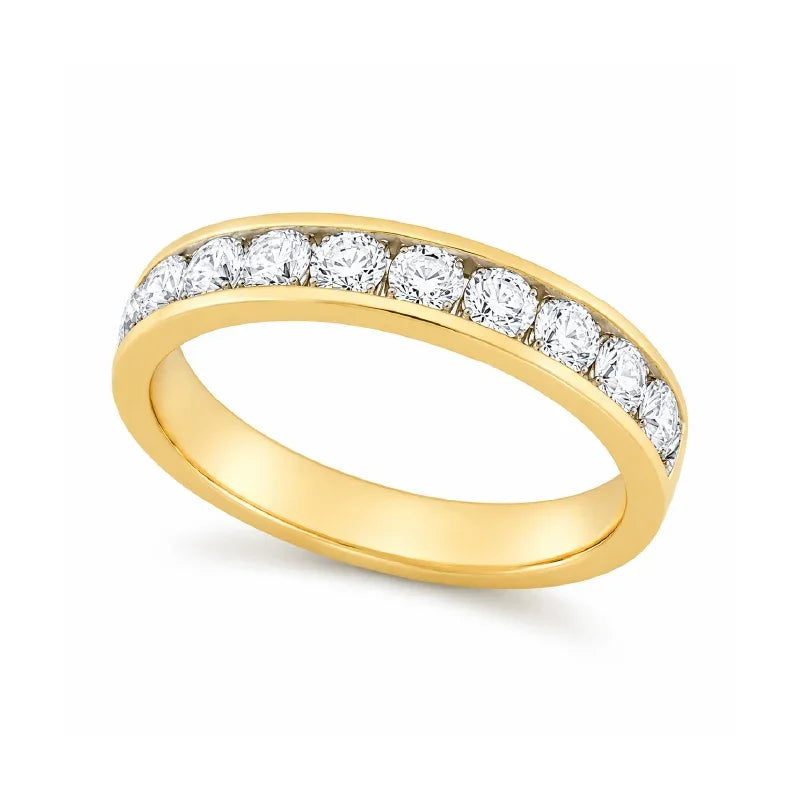 14K Yellow Gold 1.00CT Diamond Comfort Fit Anniversary Band
