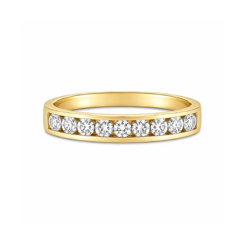 0.25TDW diamond Comfort fit Anniversary & Wedding Band in 14k Yellow Gold