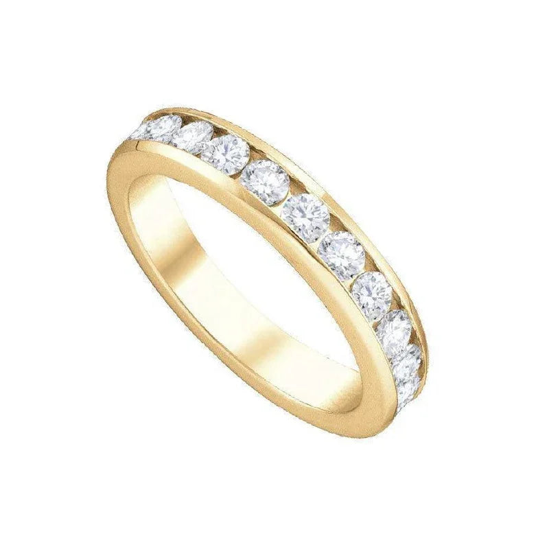 10K Yellow Gold 0.50TDW Diamond Channel Set Semi Eternity Wedding Band