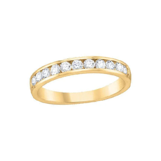 10K Yellow Gold 0.50TDW Diamond Channel Set Semi Eternity Wedding Band