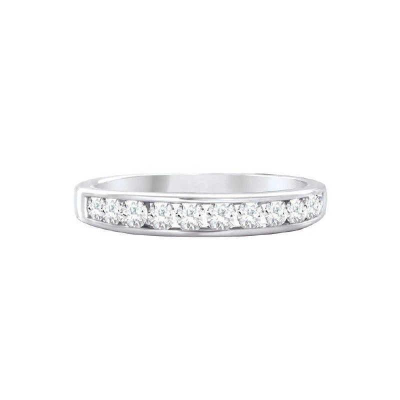 10 Karat White Gold 0.20TDW Diamond Semi Eternity Channel Set Band