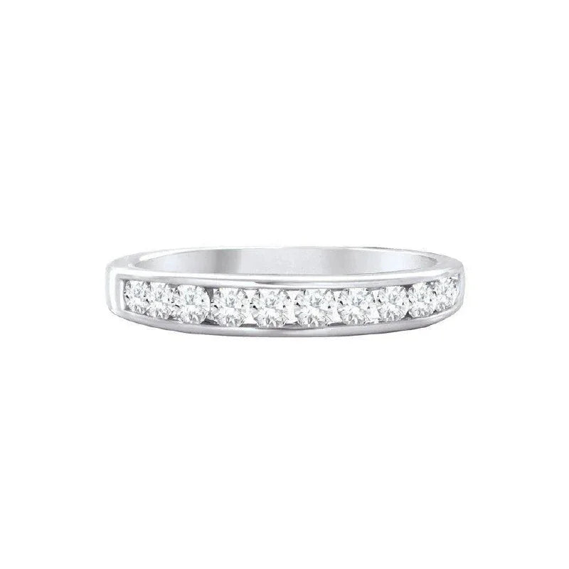 10 Karat White Gold 0.20TDW Diamond Semi Eternity Channel Set Band