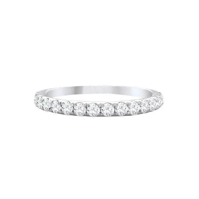 14k White Gold 0.33TDW Diamond Claw Set Semi Eternity Band