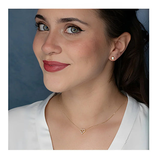 10K Yellow Gold 0.12CT Diamond Heart Pendant
