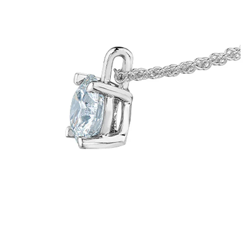 14K White Gold 1.00CT Lab-Grown Diamond Solitaire Pendant