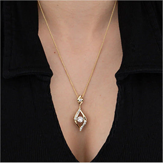 14K Yellow Gold 1.65ct Lab Grown Diamond Movig Pendant