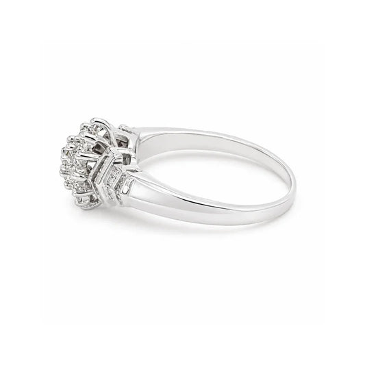 10K White Gold 0.25CT Diamond Princess Cut Ring