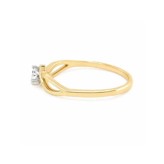 10K Yellow & White Gold 0.05 TDW Diamond Ring