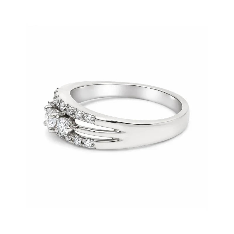 0.40 TDW Diamond 10K White Gold Ring