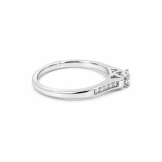 0.20 TDW 10K White Gold Diamond Ring