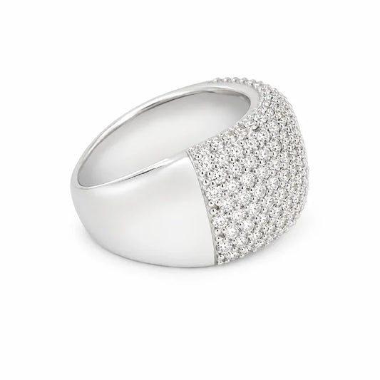 2.00TDW Diamond Pave Broad Band in 14K White Gold