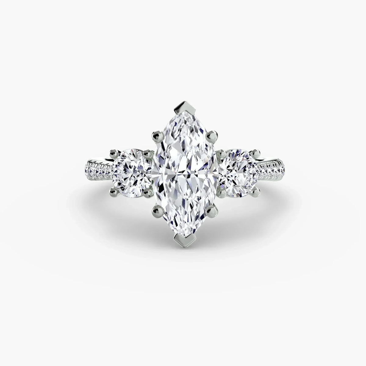 Three-Stone with Pavé Band