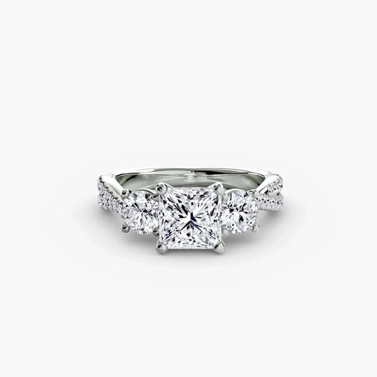 Three-Stone with Pavé Band 2