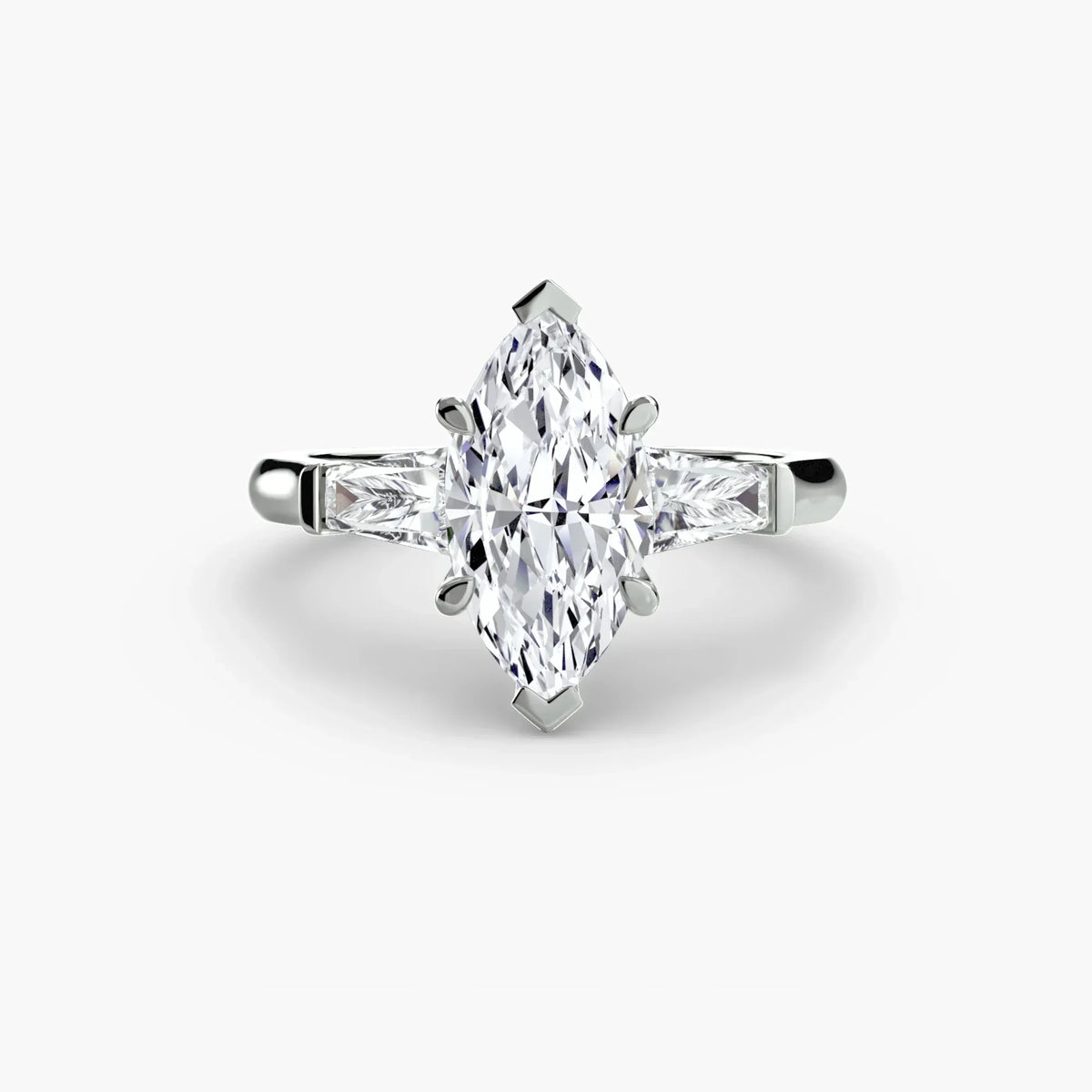 Three-Stone Ring (Baguette Side Stones)
