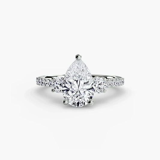 Three-Stone Ring with Pavé Band 5