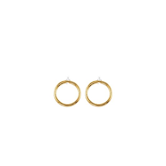 10K Yellow Gold 12mm Sleeper Earrings