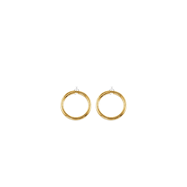 10K Yellow Gold 12mm Sleeper Earrings