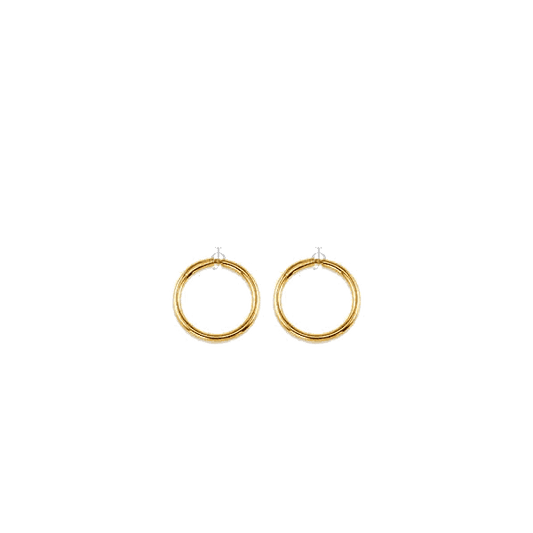 10K Yellow Gold 12mm Sleeper Earrings
