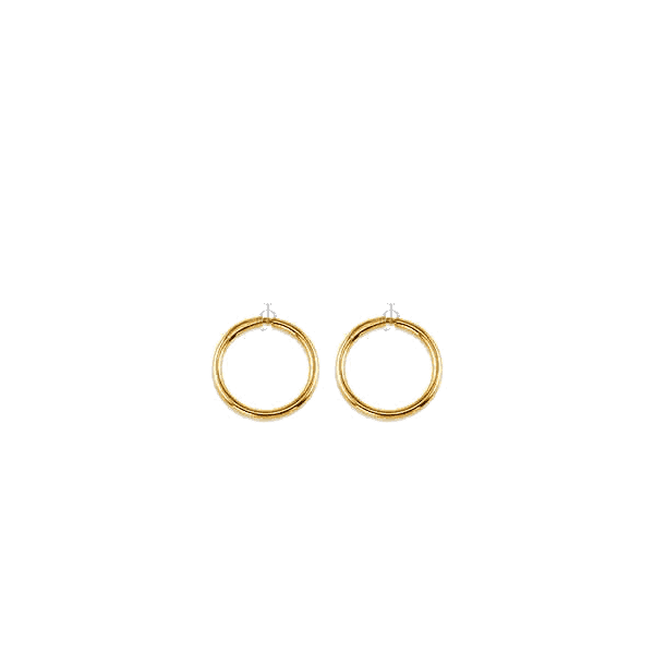 10K Yellow Gold 12mm Sleeper Earrings