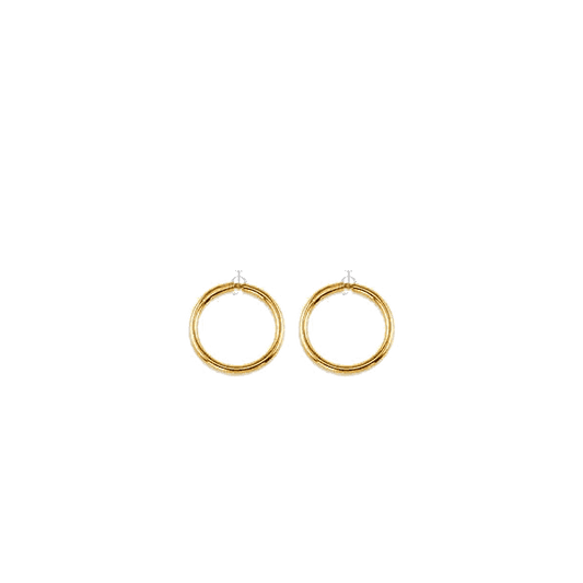 10K Yellow Gold 12mm Sleeper Earrings