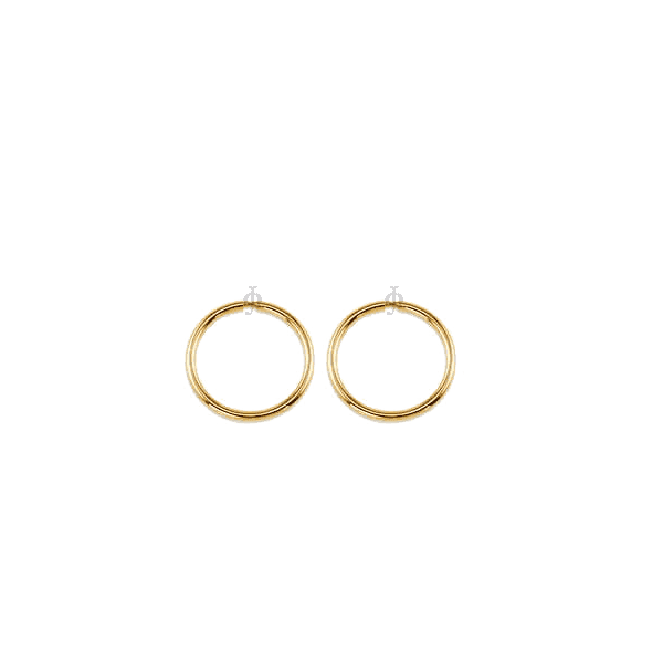 10K Yellow Gold 14mm Sleeper Earrings