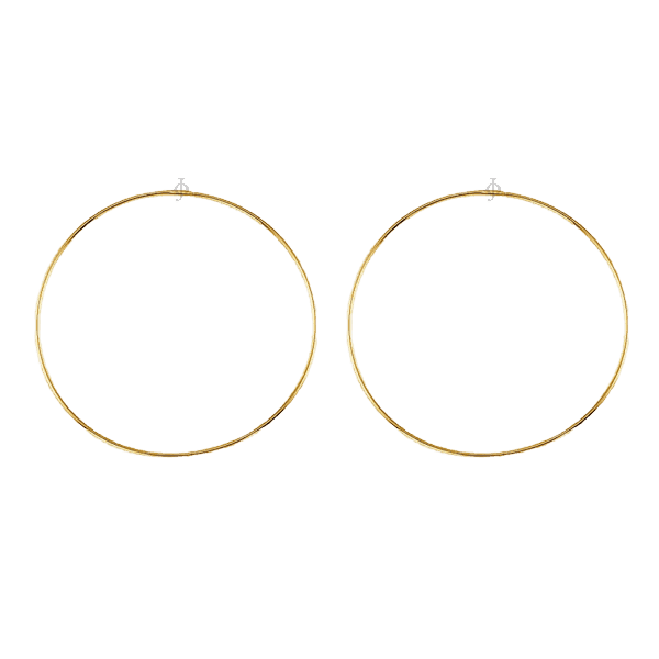 10K Yellow Gold 52mm Sleeper Earrings