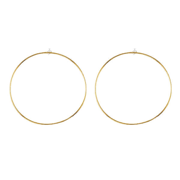 10K Yellow Gold 52mm Sleeper Earrings