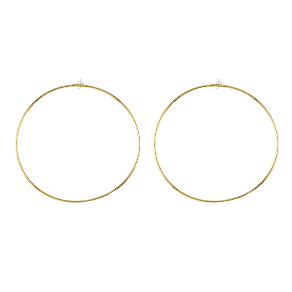 10K Yellow Gold 52mm Sleeper Earrings