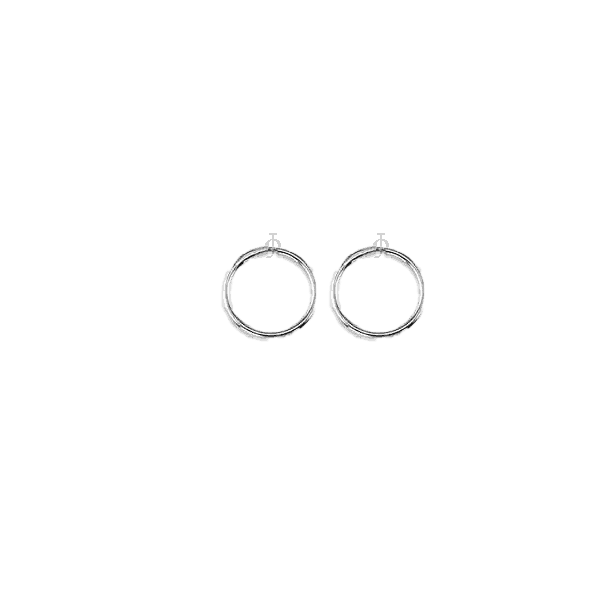 10K White Gold 12mm Sleeper Earrings