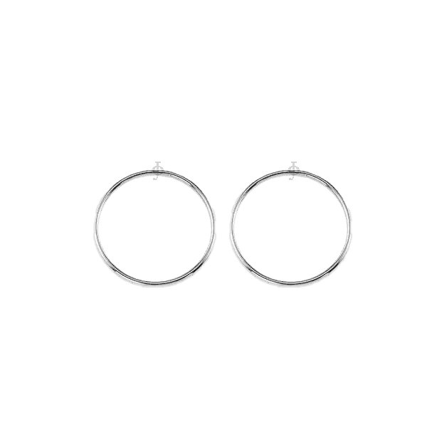 10K White Gold 22mm Sleeper Earrings