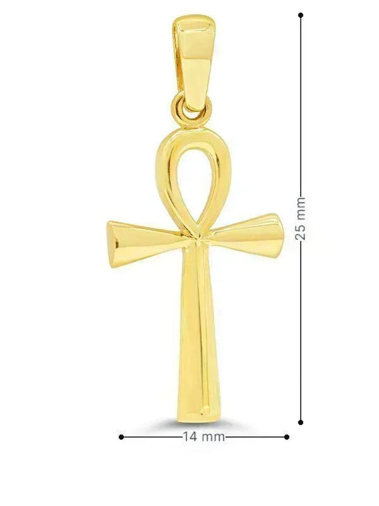 10 Karat Yellow Gold Egyptian Ankh Cross Pendant