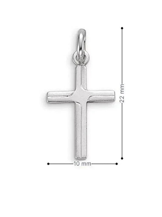 10 Karat White Gold Religious Classic Italian Cross Pendant