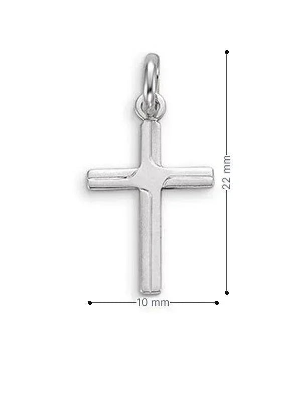 10 Karat White Gold Religious Classic Italian Cross Pendant