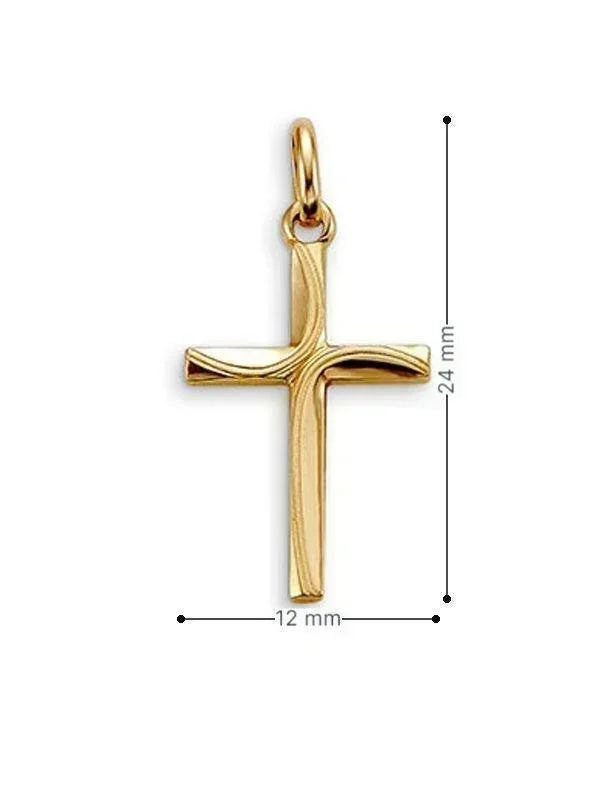 10 Karat Yellow Gold Small Fancy Cross Pendant