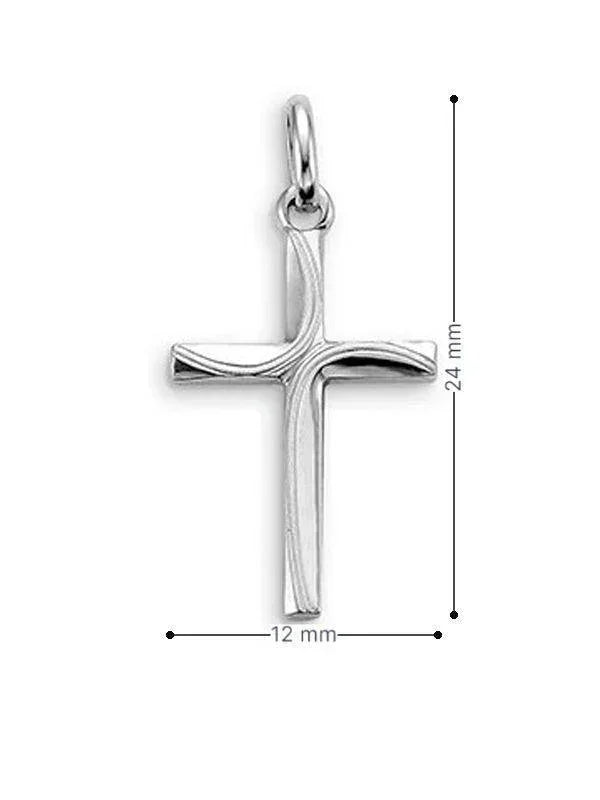 10 Karat White Gold Small Fancy Cross Pendant