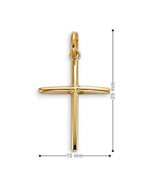 10 Karat Yellow Gold Simple Religious Cross Pendant