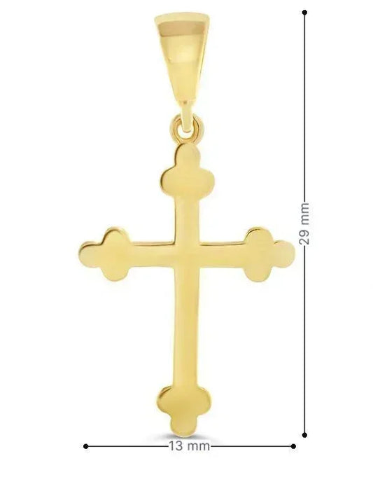 10 Karat Yellow Gold Religious Orthodox Cross Pendant